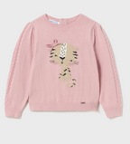 Mayoral pulover fete jacquard 6-36 luni, Rozaliu cu tigru