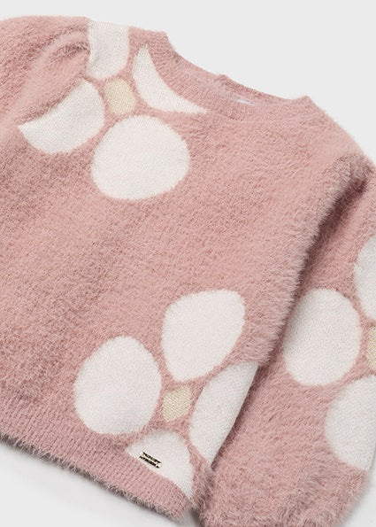 Mayoral pulover fetite jacquard cu flori 12-36 luni Blush Imagine secundară a produsului