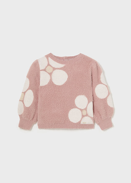 Mayoral pulover fetite jacquard cu flori 12-36 luni Blush