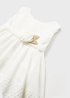 Mayoral rochita fete combinata cu motive ghipuri 6-36 luni Off-white