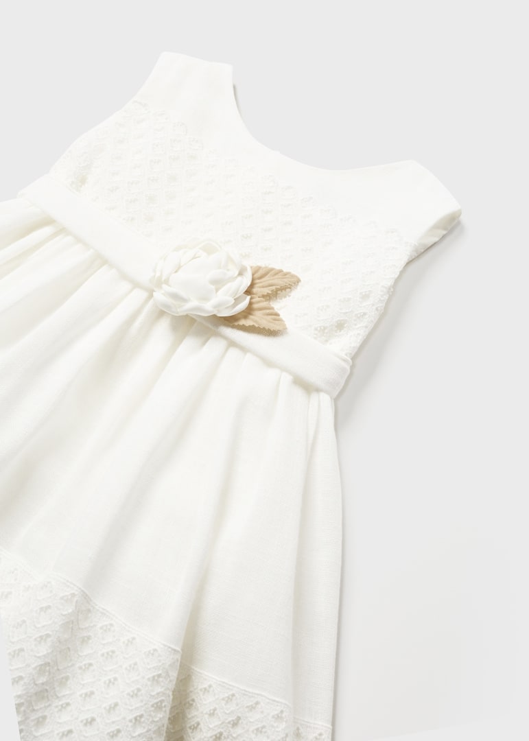 Mayoral rochita fete combinata cu motive ghipuri 6-36 luni Off-white