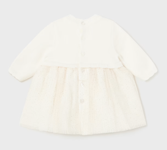 Mayoral rochita fete combinatie tricot si tul 0-18 luni Off-white Imagine secundară a produsului