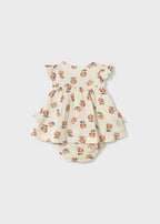 Mayoral rochita fete cu body inclus 0-18 luni Natur cu floricele