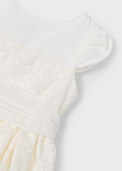 Mayoral rochita fete cu detalii dantela si cordon 3-10 ani Off-white