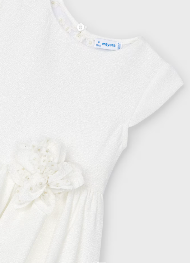 Mayoral rochita fete cu spate tul brodat 2-9 ani Off-white