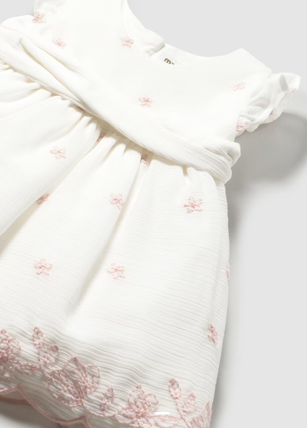 Mayoral rochita fete de ceremonie cu chilotei 0-18 luni Cream-Pink