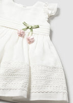 Mayoral rochita fete de vara 12-48 luni Off-white cu floricica aplicata