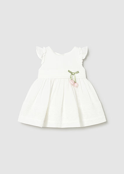Mayoral rochita fete de vara 12-48 luni Off-white cu floricica aplicata