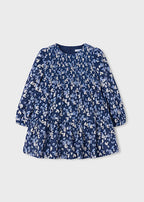 Mayoral rochita fete din catifea cu imprimeu 5-10 ani Navy blue