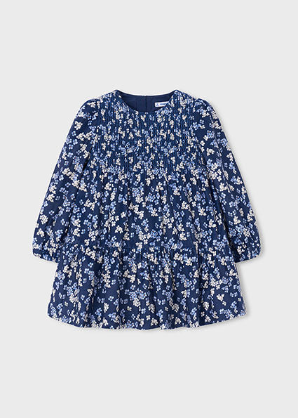 Mayoral rochita fete din catifea cu imprimeu 5-10 ani Navy blue