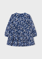 Mayoral rochita fete din catifea cu imprimeu 5-10 ani Navy blue