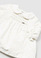 Mayoral rochita fete din catifea cu sclipici 0-18 luni Off-white