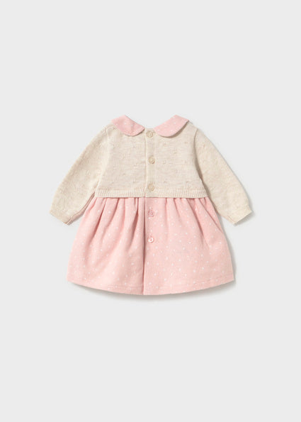 Mayoral rochita fete din tricot combinata 0-18 luni Roz baby
