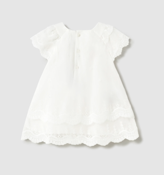 Mayoral rochita fete din tul brodata cu volane 12-48 luni Off-white