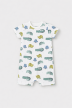 Mayoral pijama baieti de vara 0-18 luni Alb-Mar cu reptile
