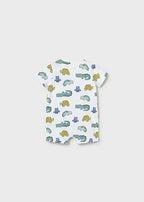 Mayoral pijama baieti de vara 0-18 luni Alb-Mar cu reptile