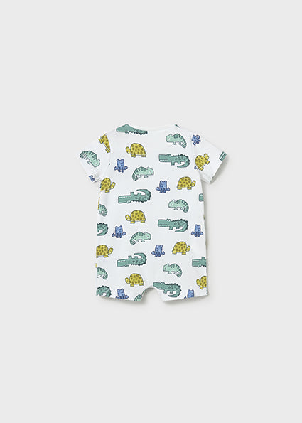Mayoral pijama baieti de vara 0-18 luni Alb-Mar cu reptile