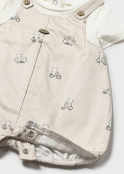 Mayoral salopeta baieti de vara 0-18 luni Taupe cu ursuleti Imagine secundară a produsului