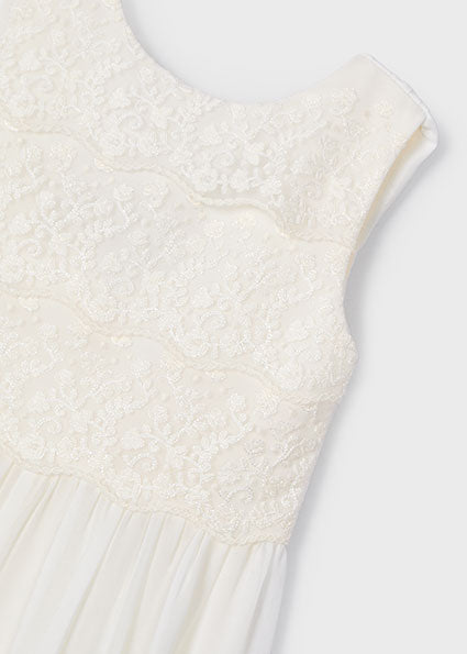 Mayoral salopeta fete lunga pentru ceremonie 5-10 ani Off-white