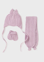 Mayoral set 3 piese tricot caciula, fular si manusi 0-18 luni, Violet