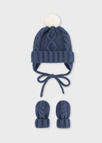 Mayoral set caciula si manusi baieti 0-18 luni Blueberry