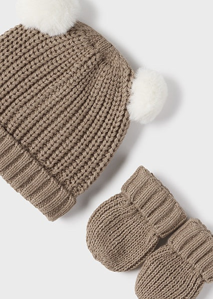 Mayoral set caciula si manusi tricot baieti 0-18 luni Tiramisu vigore