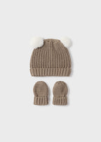 Mayoral set caciula si manusi tricot baieti 0-18 luni Tiramisu vigore