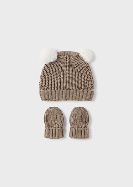Mayoral set caciula si manusi tricot baieti 0-18 luni Tiramisu vigore