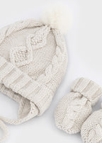 Mayoral set caciula si manusi unisex 0-18 luni Milk vigore