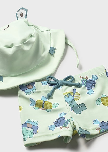 Mayoral set costum de baie baieti cu protectie UV si palarie 0-18 luni Mar Imagine secundară a produsului