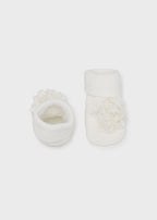 Mayoral set fete bentita si sosete cu flori  0-18 luni Off-white