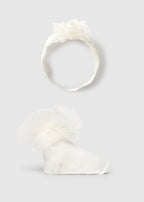 Mayoral set fete sosete cu bentita 0-18 luni Off-white