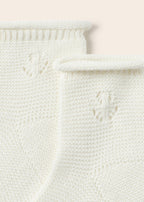 Mayoral set tricot bluza fete cu sosete 0-18 luni Off-white