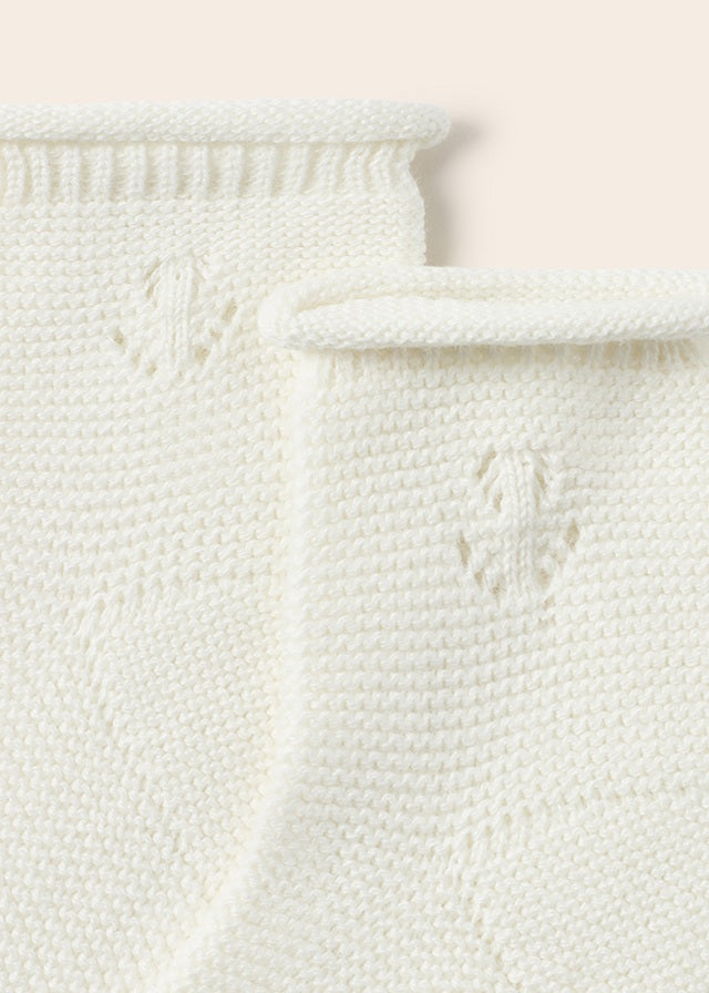 Mayoral set tricot bluza fete cu sosete 0-18 luni Off-white