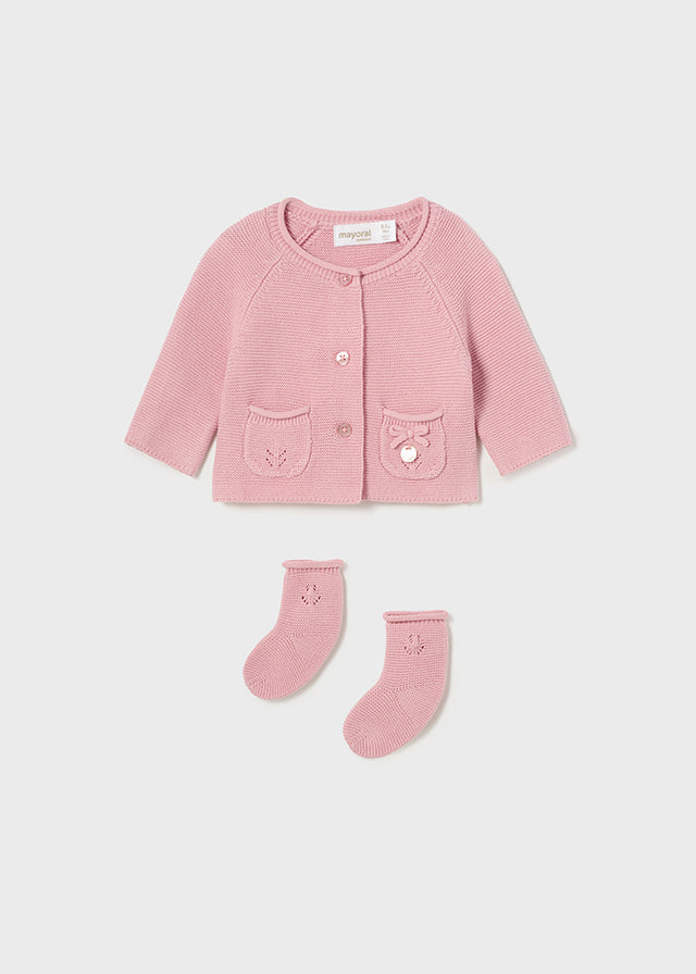 Mayoral set tricot bluza fete cu sosete 0-18 luni Rosette