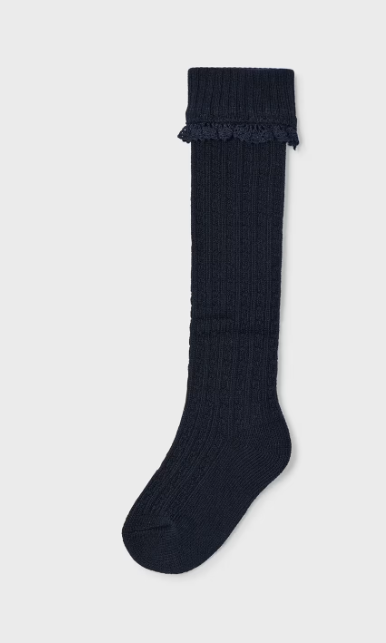 Mayoral sosete fete inalte cu dantela 4-12 ani Navy blue Imagine principală a produsului
