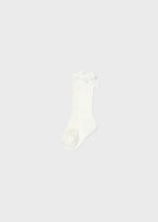 Mayoral sosete fete lungi cu fundita 0-18 luni, Off-white