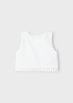 Mayoral top fete cu detaliu plisat 5-10 ani Off-white