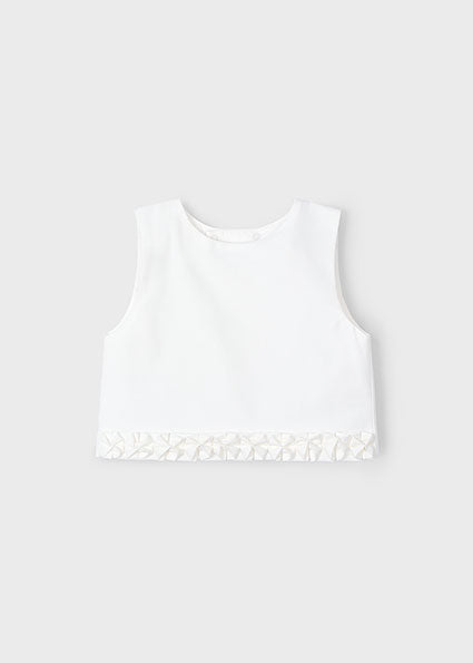 Mayoral top fete cu detaliu plisat 5-10 ani Off-white