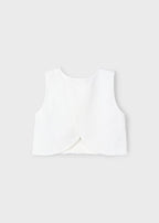 Mayoral top fete cu detaliu plisat 5-10 ani Off-white