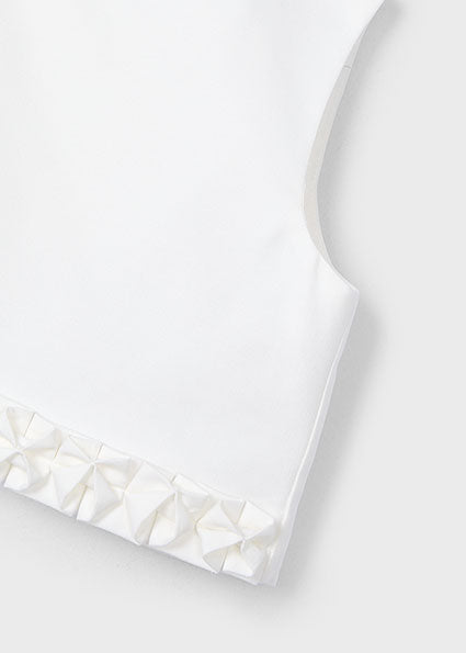 Mayoral top fete cu detaliu plisat 5-10 ani Off-white