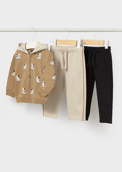 Mayoral treninc baieti 3 piese cu 2 perechi pantaloni 12-48 luni Biscuit