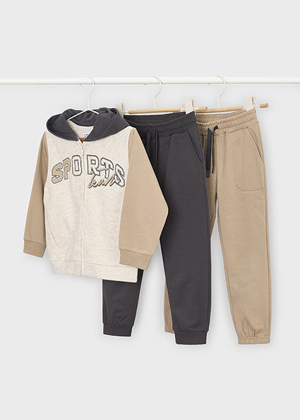 Mayoral trening baieti 3 piese cu 2 perechi de pantaloni 5-10 ani Hazelnut Sports