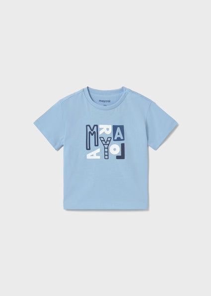 Mayoral tricou baieti basic cu scris 12-48 luni Celeste Imagine principală a produsului