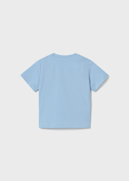 Mayoral tricou baieti basic cu scris 12-48 luni Celeste