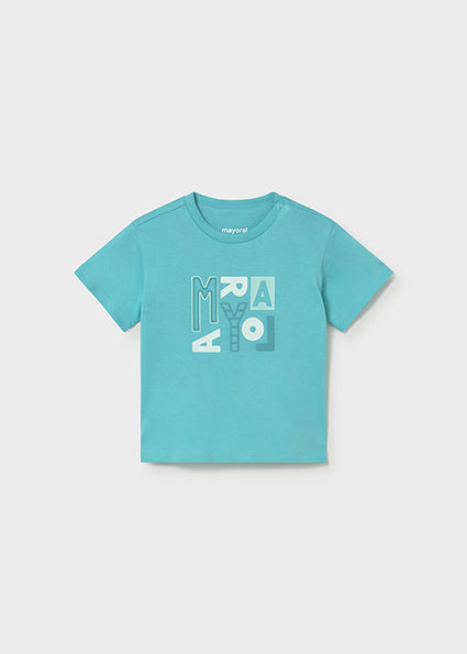 Mayoral tricou baieti basic cu scris 12-48 luni Turcoaz Imagine principală a produsului