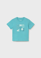 Mayoral tricou baieti basic cu scris 12-48 luni Turcoaz