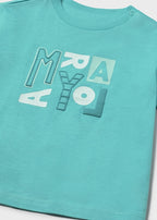 Mayoral tricou baieti basic cu scris 12-48 luni Turcoaz