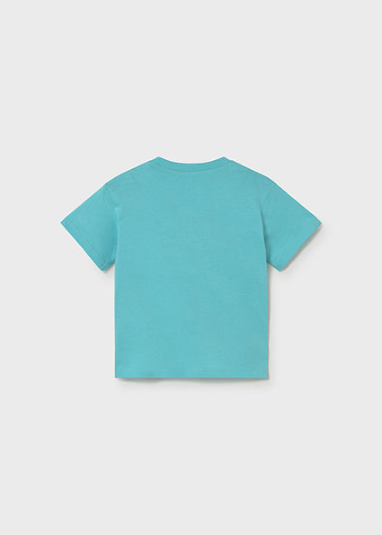 Mayoral tricou baieti basic cu scris 12-48 luni Turcoaz
