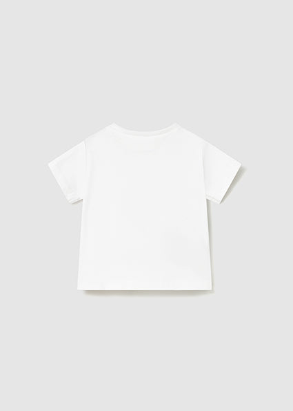 Mayoral tricou baieti basic cu maneca scurta 0-18 luni Alb